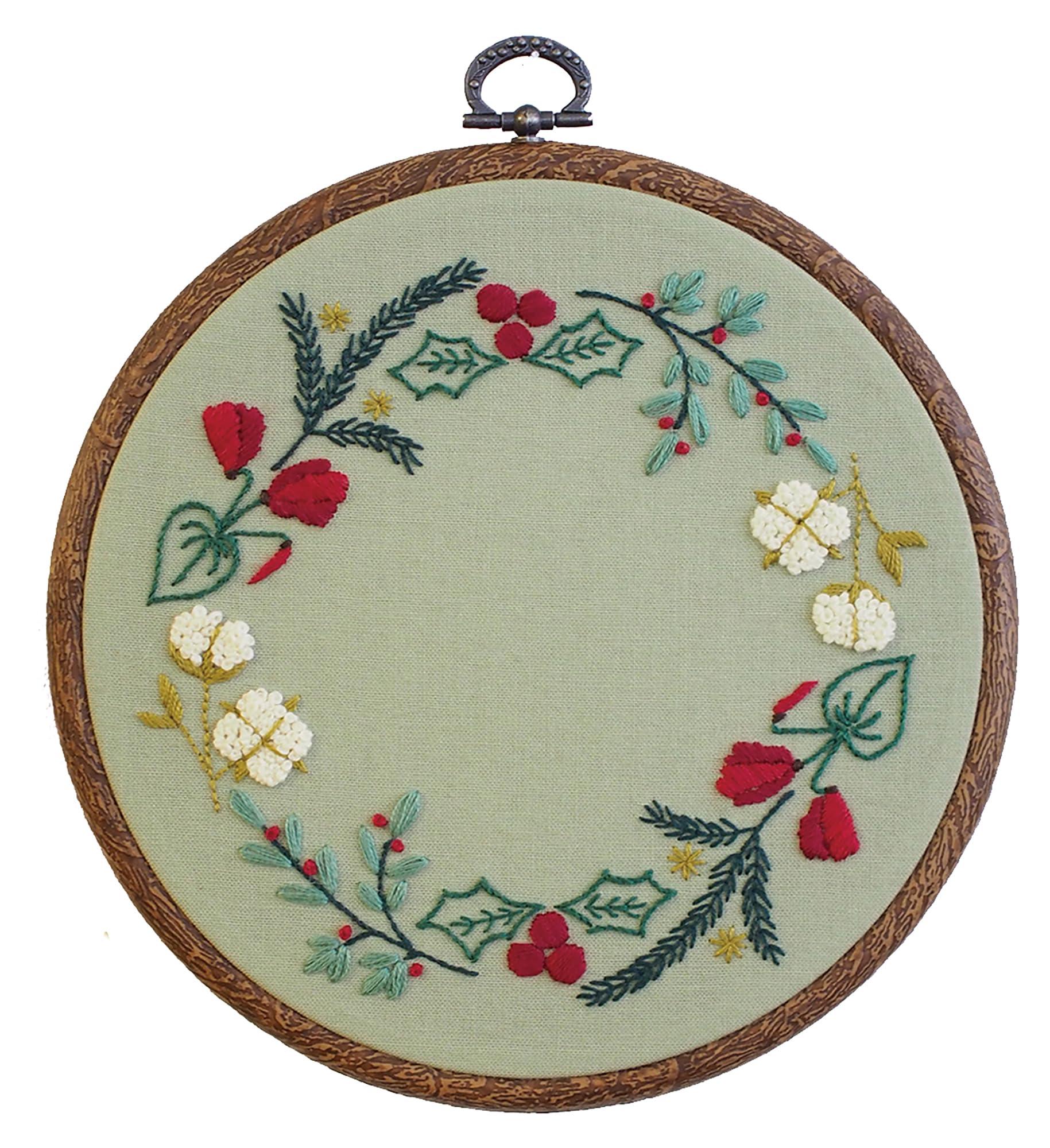 Olympus Embroidery Kit GARDEN PARTY French Embroidery Botanical Wreath Cotton Wreath GP-K16 ※Includes dedicated hoop
