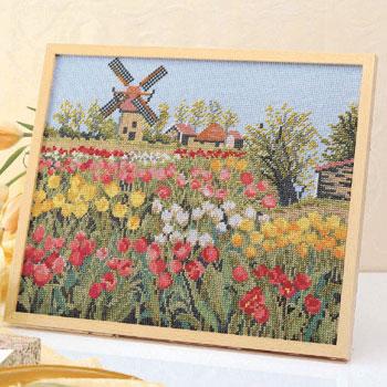 Olympus Silk Cross Stitch Embroidery Kit Landscape Series Dutch Holiday Blue 7124
