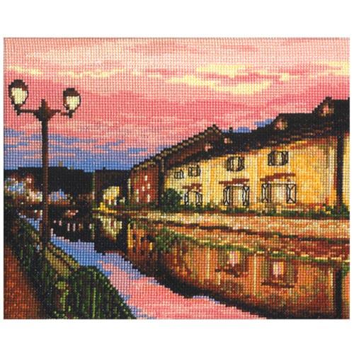 Olimpas Silk Embroidery Kit “Otaru Canal at Dusk” No.7387