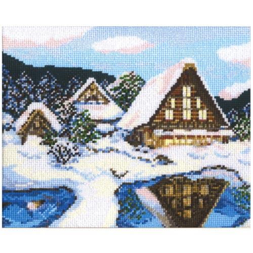 Olimpas Silk Embroidery Kit “Snowy Shirakawa-go” No.7389