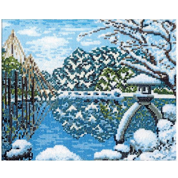 Olimpas Silk Embroidery Kit Frame: Winter Kenroku-en Garden 7417