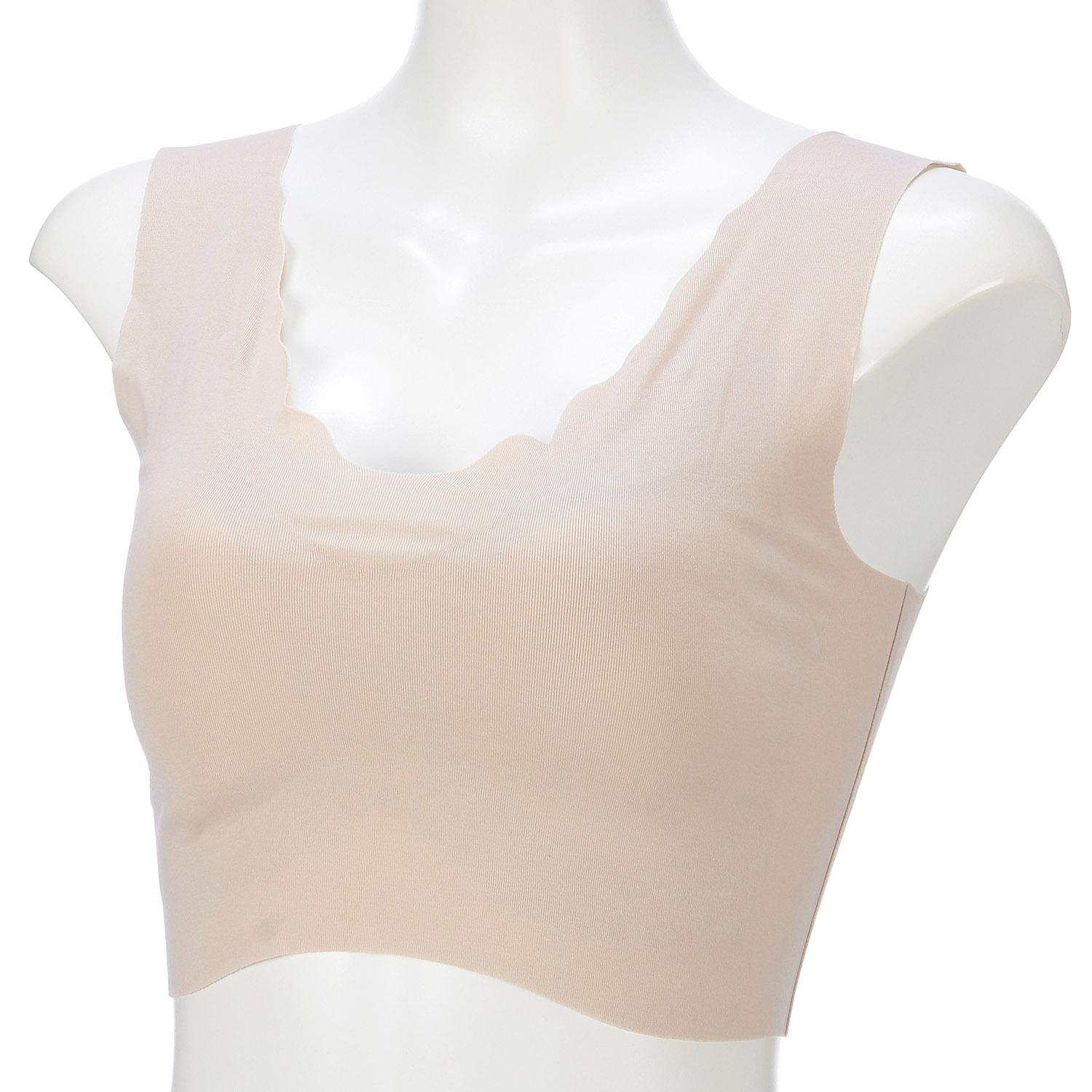 [GUNZE] Non-Wire Bra KIREILABO (Kirei Labo) Fully Seamless Cotton Blend Half Top for Women 3.New Beige M