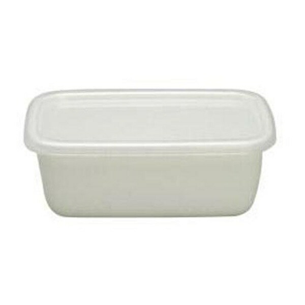 Nodahoro Enamel Storage Container, Heat-Resistant, Rectangular, Deep Type, S Size, with Seal Lid, See-Through, White Series, Made in Japan WRF-S