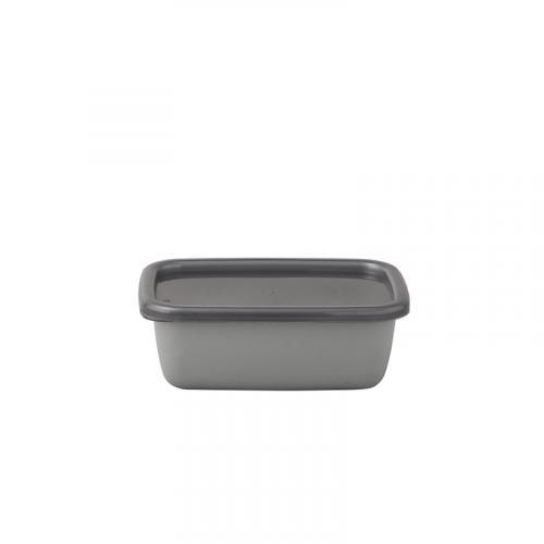 Noda Enamel +Gray Rectangle Deep Type S with Seal Lid