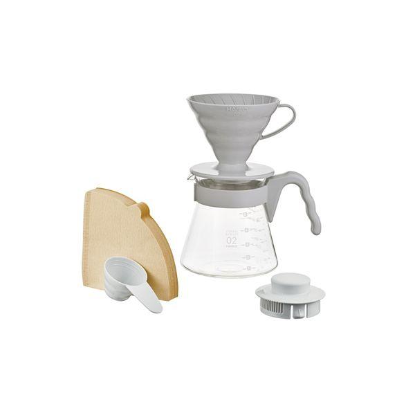 HARIO V60 Coffee Server 02 Set Pale Gray 1-4 Cups Coffee Dripper Made in Japan VCSD-02PGR