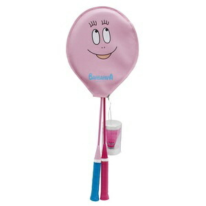 Sakurai Trading (SAKURAI) BARBAPAPA Badminton Set Gift 2-Piece Set BP-101 Pink × Blue
