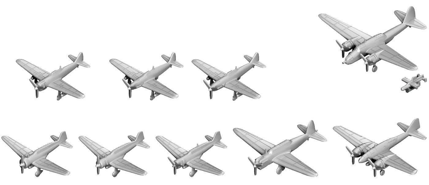 Pit Road 1/700 Skywave Series Imperial Japanese Army Aircraft Set 3 Plastic Model Kit S70 Molded Color