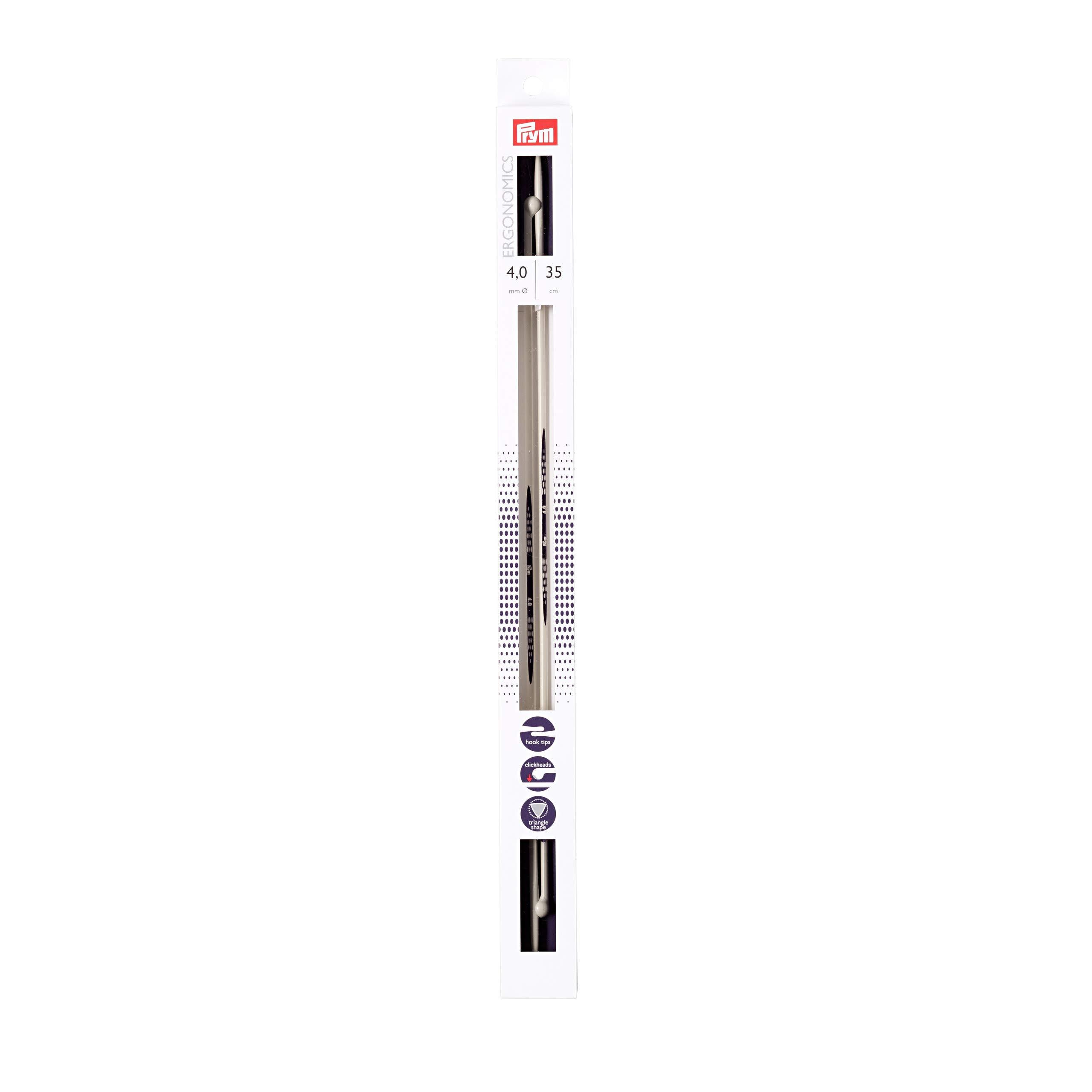 Prym Ergonomic Single Point Double-Pointed Needles, 35cm, 3.0mm (approx. size 3), 3.5mm (approx. size 5), 4.0mm (approx. size 6), 5.0mm (approx. size 10), 6.0mm (approx. size 13), 7.0mm