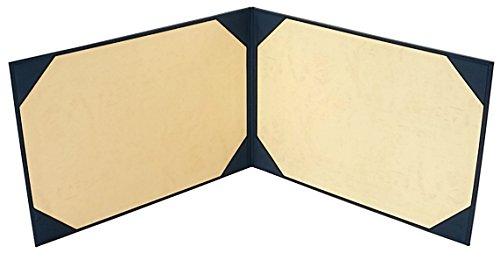 Mino Shokai Certificate File, Fabric, Navy Blue, No Pad (Horizontal Type, A4, Holds Two Sheets, 9282-08)