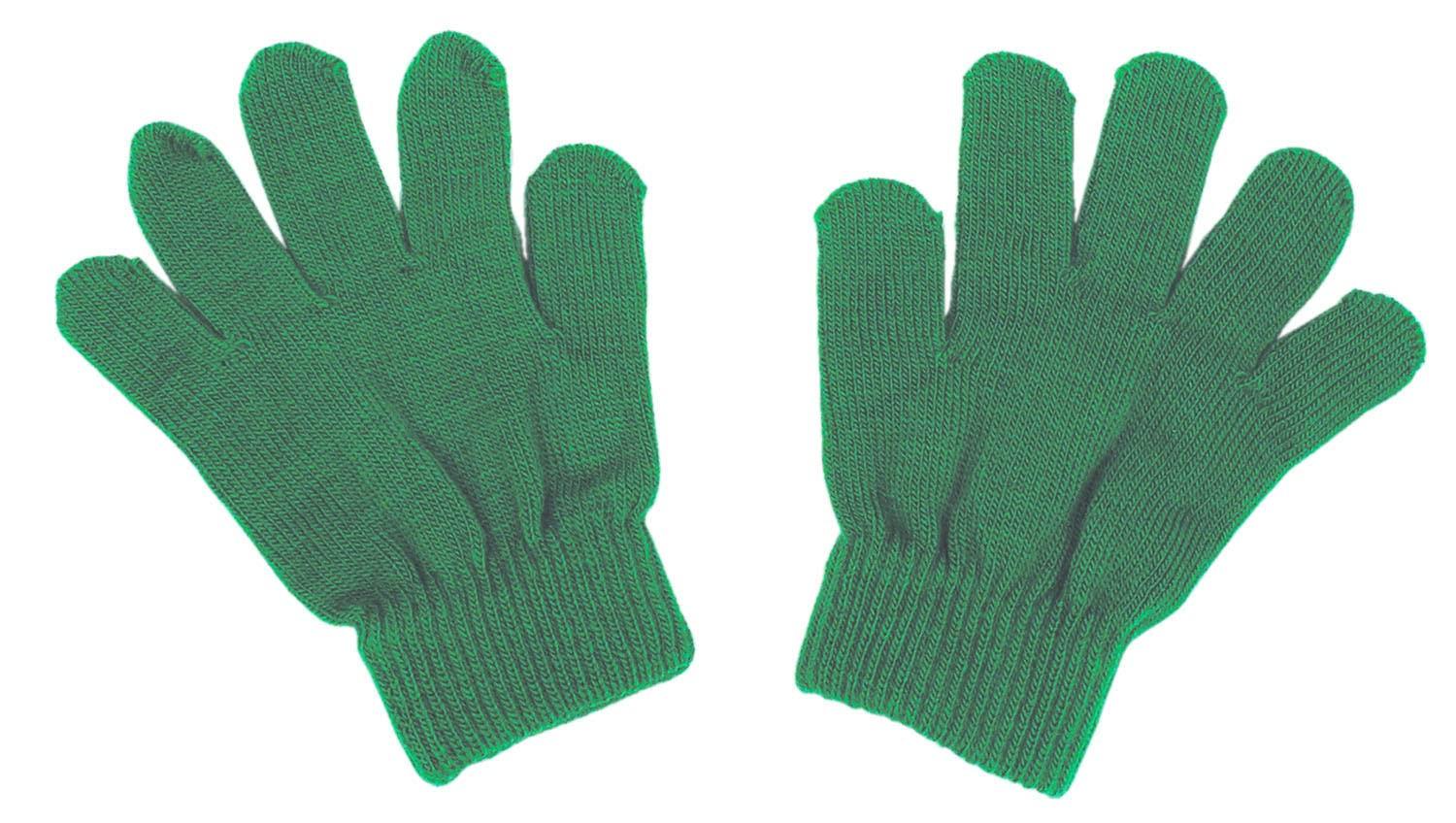 Colorful Stretch Gloves, Green, 10 Pairs
