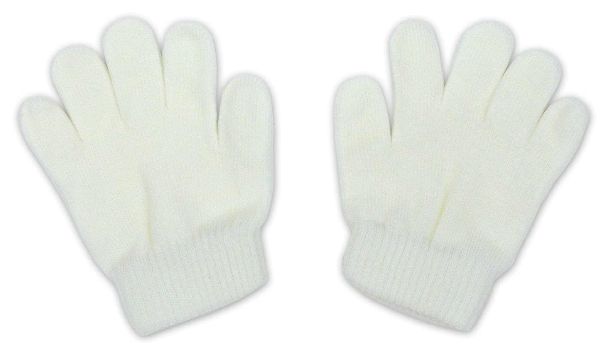Colorful Stretch Gloves, White, 10-Pair Set