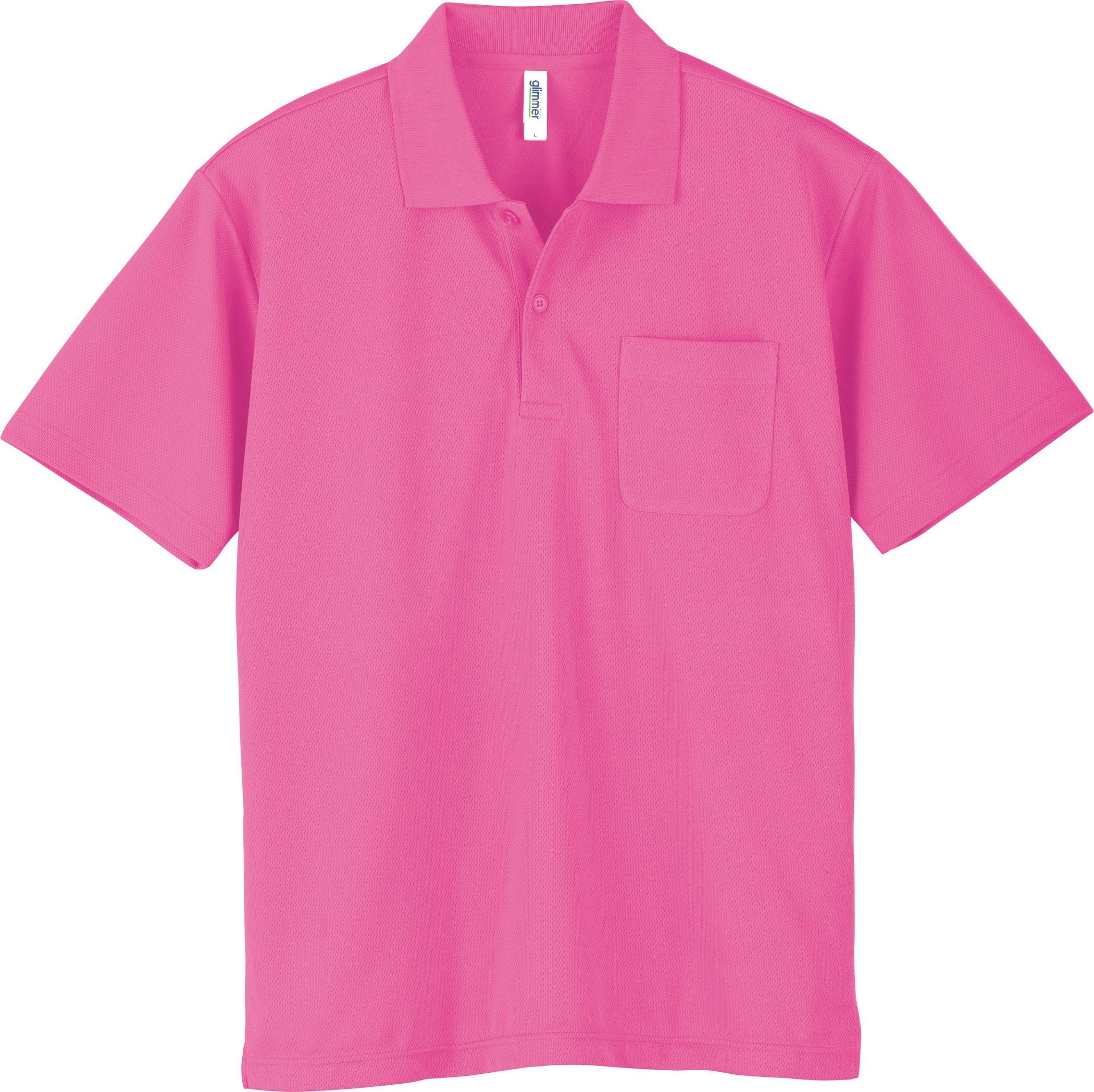 [Glimmer] Short Sleeve 4.4 oz Dry Polo Shirt [With Pocket] 00330-AVP Men's Pink 4L (Equivalent to Japanese Size 4L)