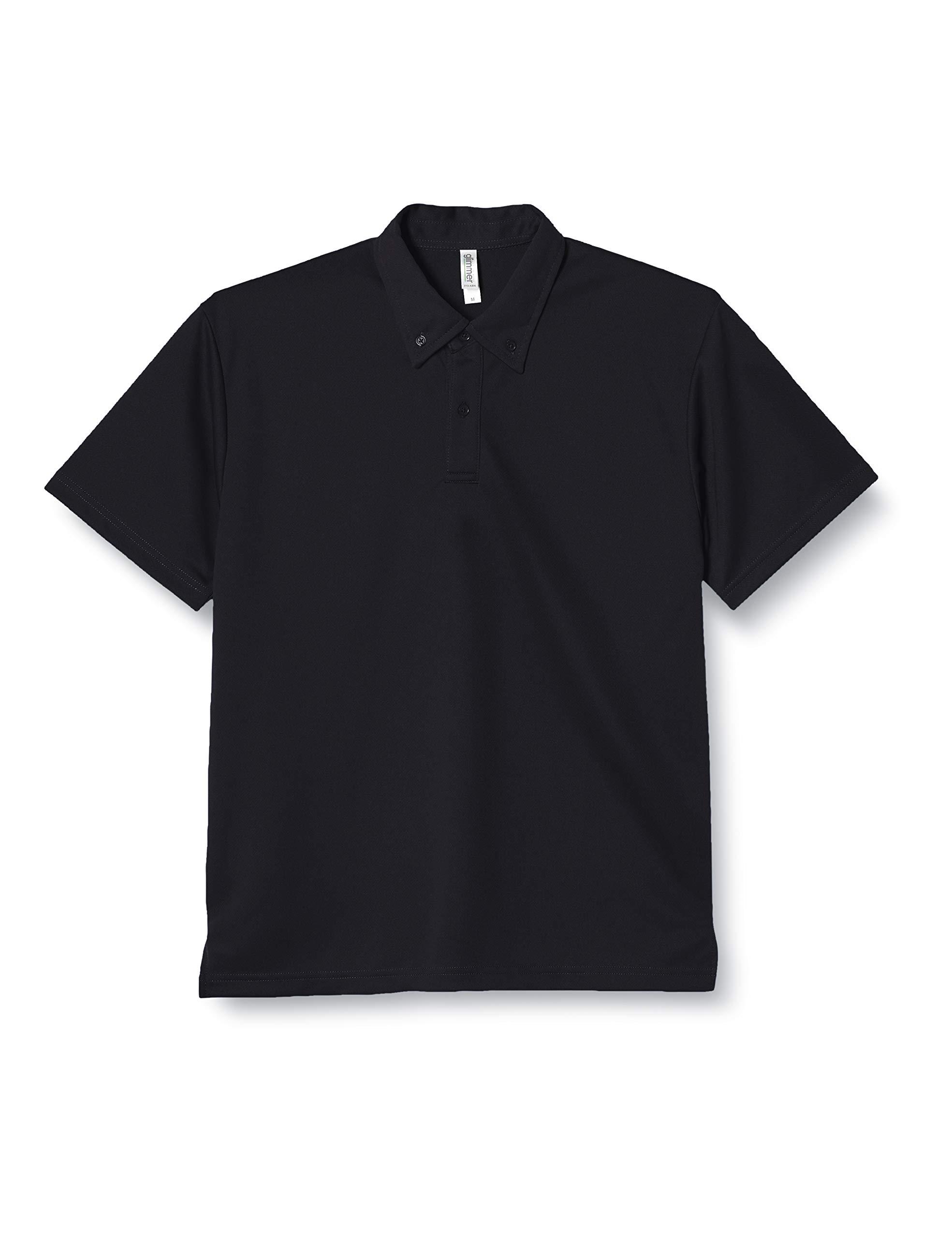 [Glimmer] Short Sleeve 4.4 oz Dry Button-Down Polo Shirt (No Pocket) 00313-ABN Black L L (Equivalent to Japanese Size L)