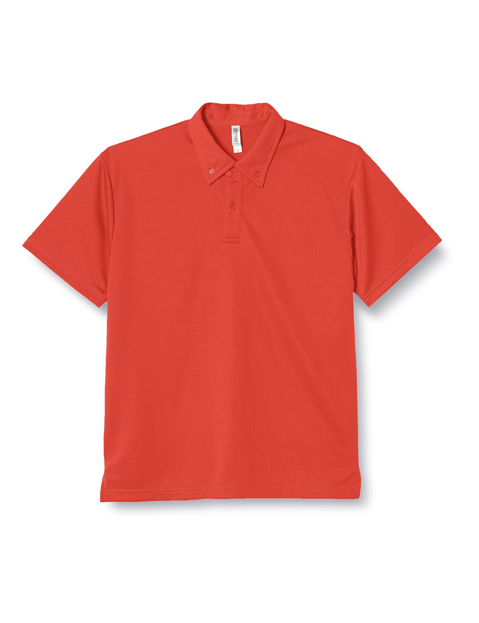 [Glimmer] Short Sleeve 4.4 oz Dry Button-Down Polo Shirt (No Pocket) 00313-ABN Red L Men's L (Equivalent to Japanese Size L)