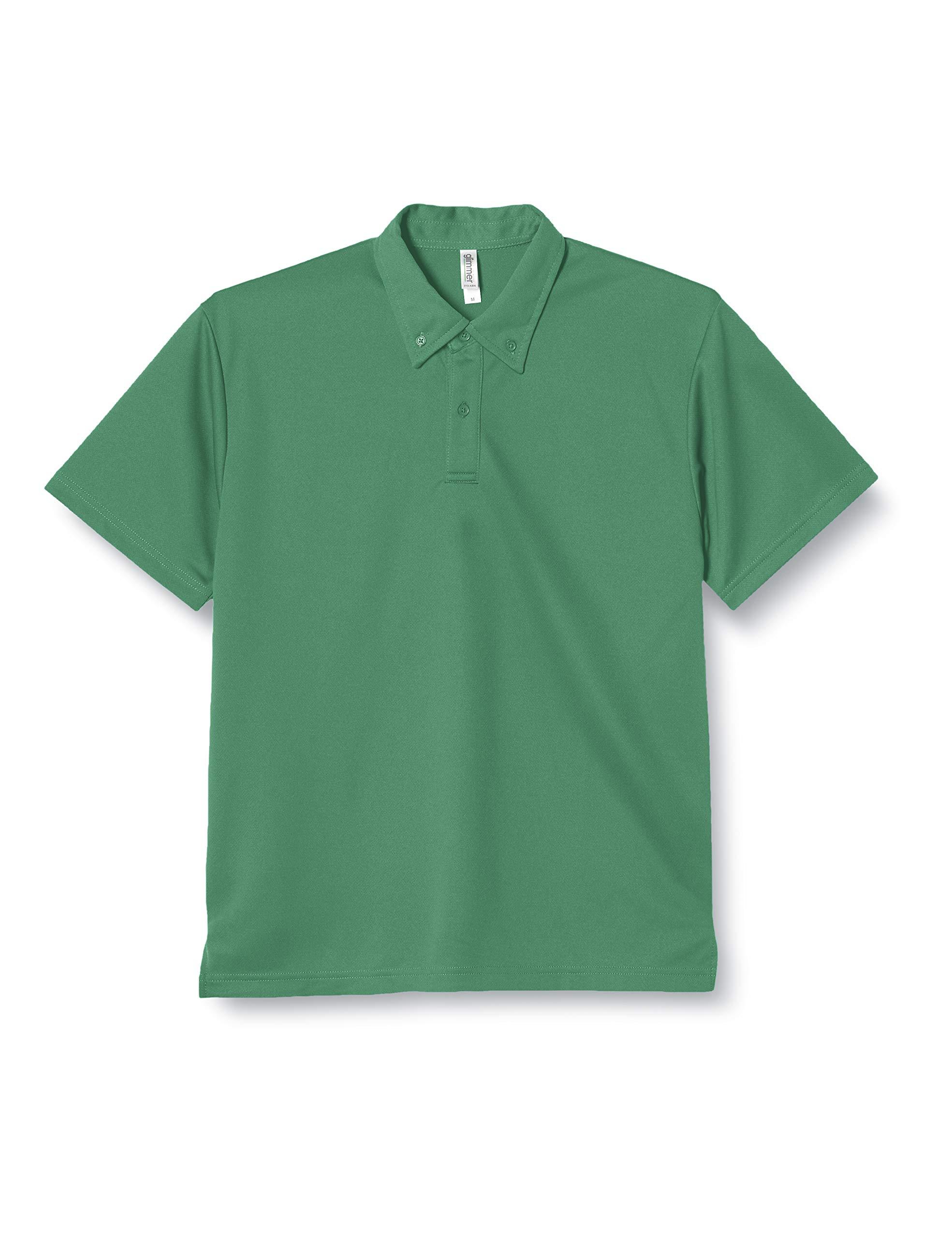 [Glimmer] Short Sleeve 4.4 oz Dry Button-Down Polo Shirt (No Pocket) 00313-ABN Green LL LL (Equivalent to Japanese size LL)