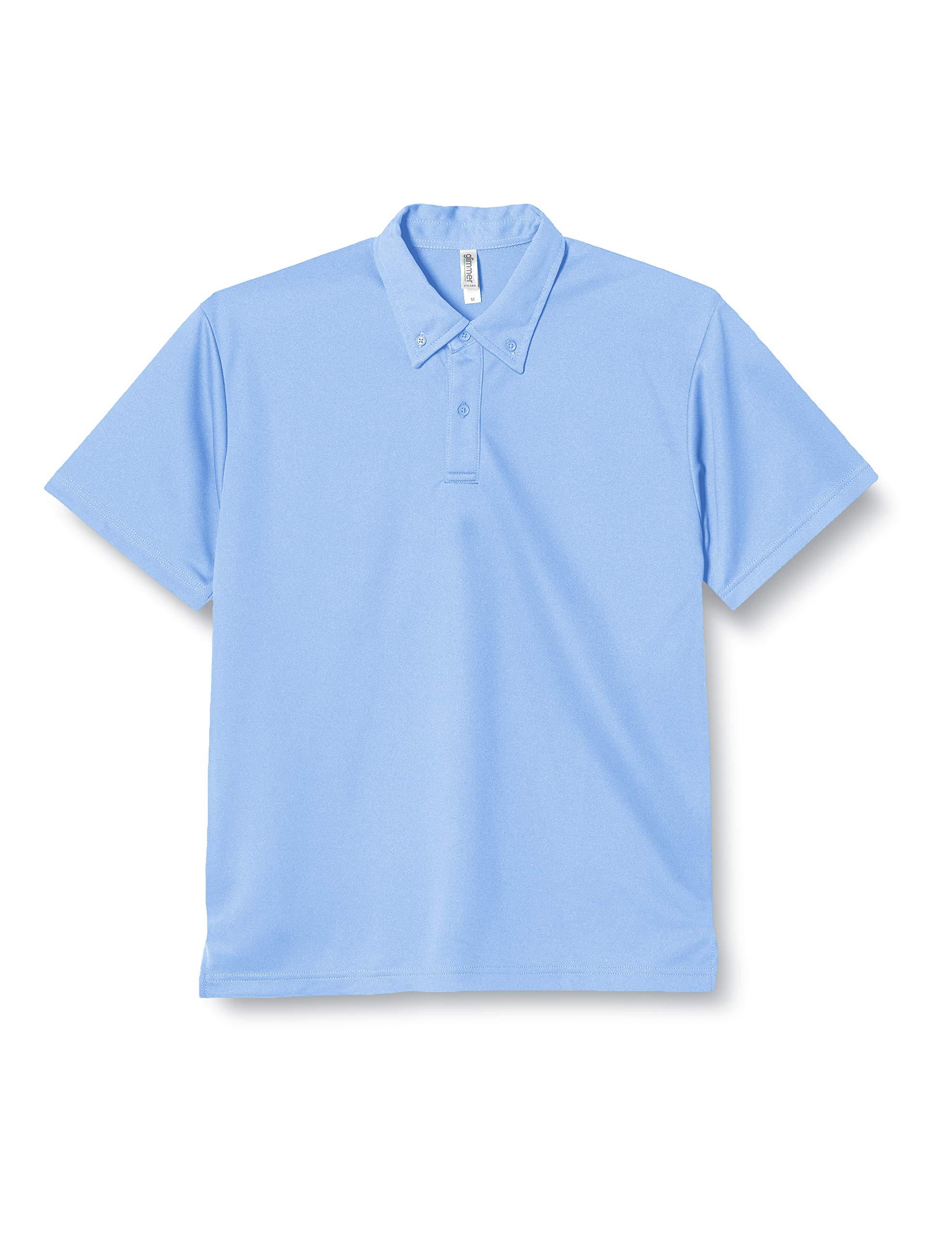 [Glimmer] Short Sleeve 4.4 oz Dry Button-Down Polo Shirt (No Pocket) 00313-ABN Sax L L (Equivalent to Japanese Size L)
