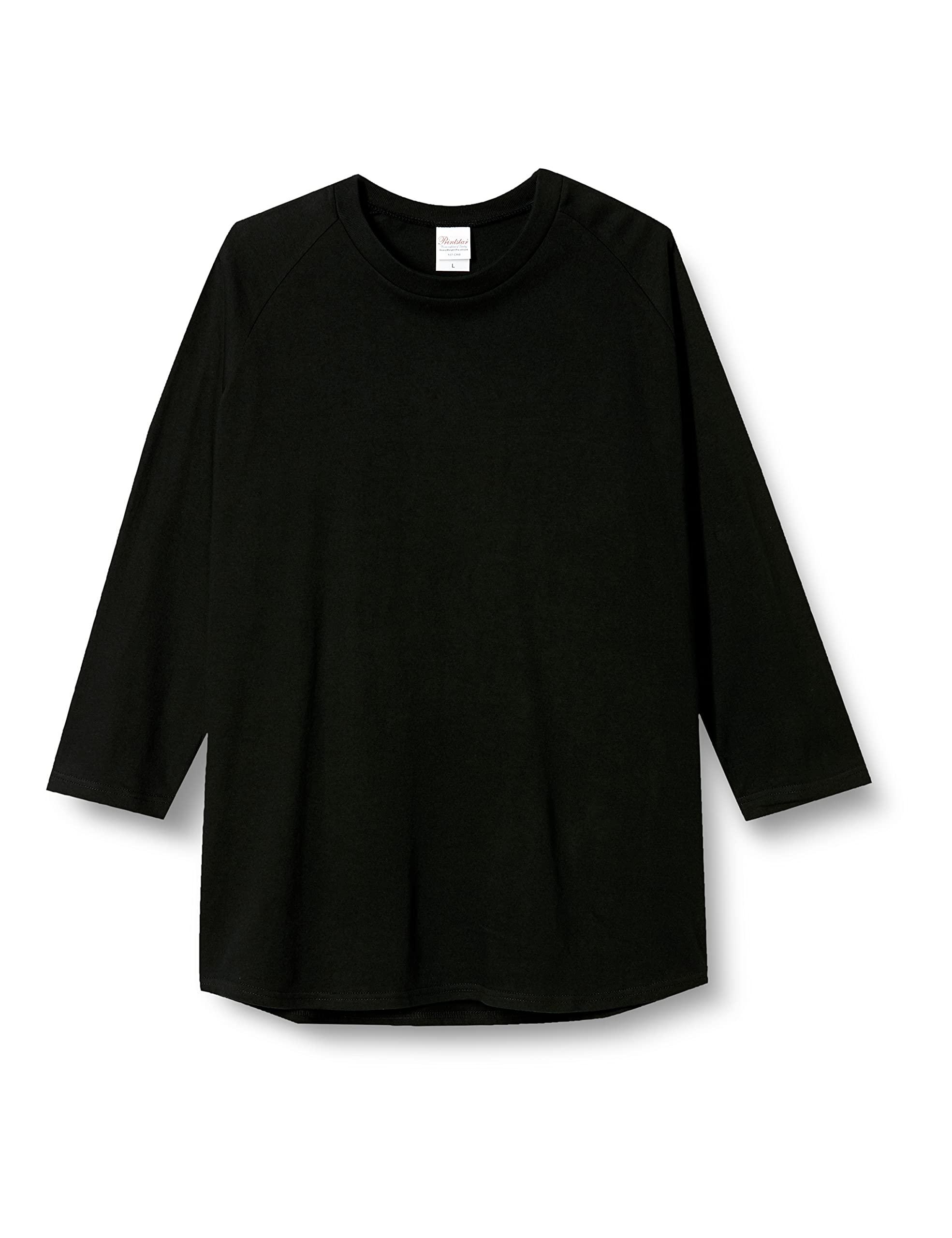 [Printstar] 7/8 Sleeve 5.6 oz CRB Heavyweight Baseball T-Shirt Black Japan M (Equivalent to Japanese Size M)