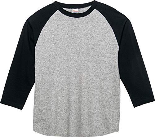 [Printstar] 7/8 Sleeve 5.6 oz CRB Heavyweight Baseball T-Shirt Charcoal Gray × Black Japan S (Equivalent to Japanese Size S)