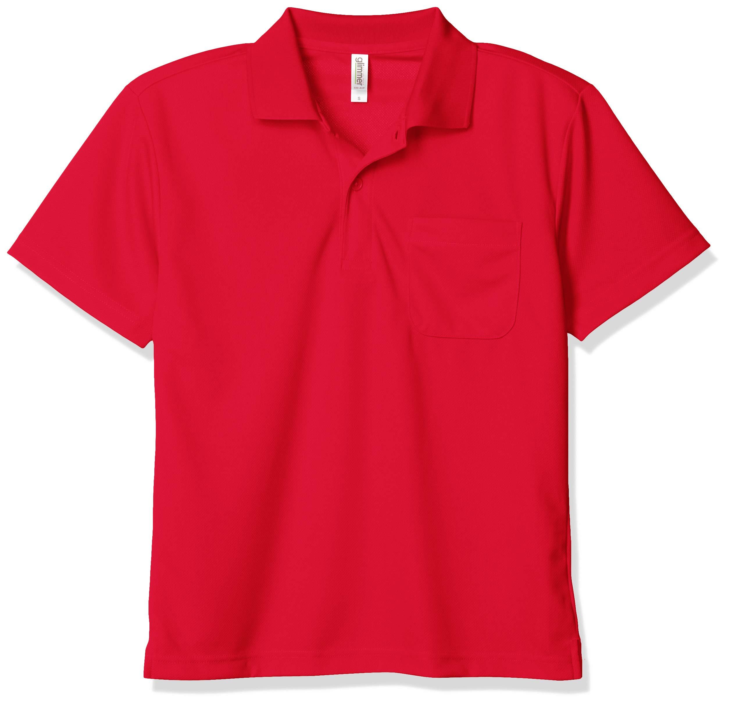 [Glimmer] Short-Sleeve 4.4 oz Dry Polo Shirt [With Pocket] Garnet Red Japan 4L (-)