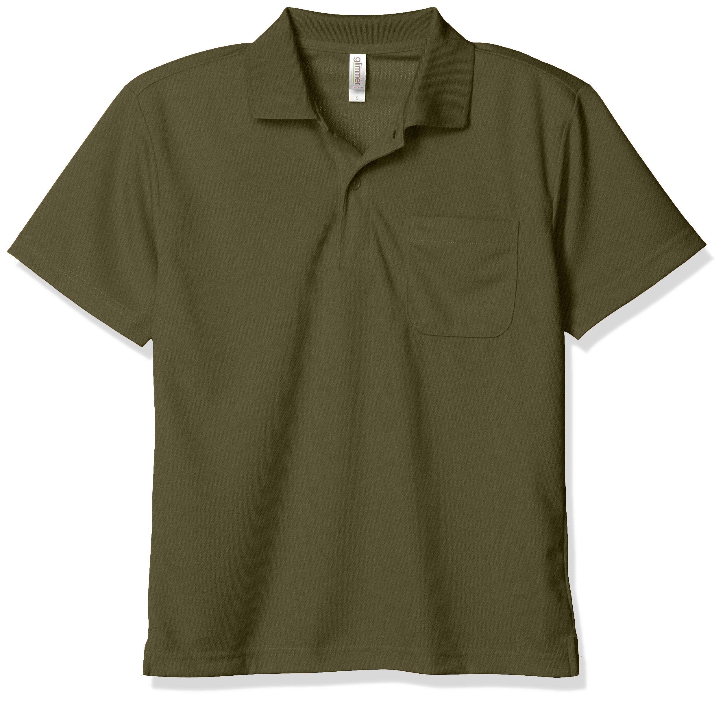 [Glimmer] Short Sleeve 4.4 oz Dry Polo Shirt [With Pocket] Army Green Japan 5L (-)
