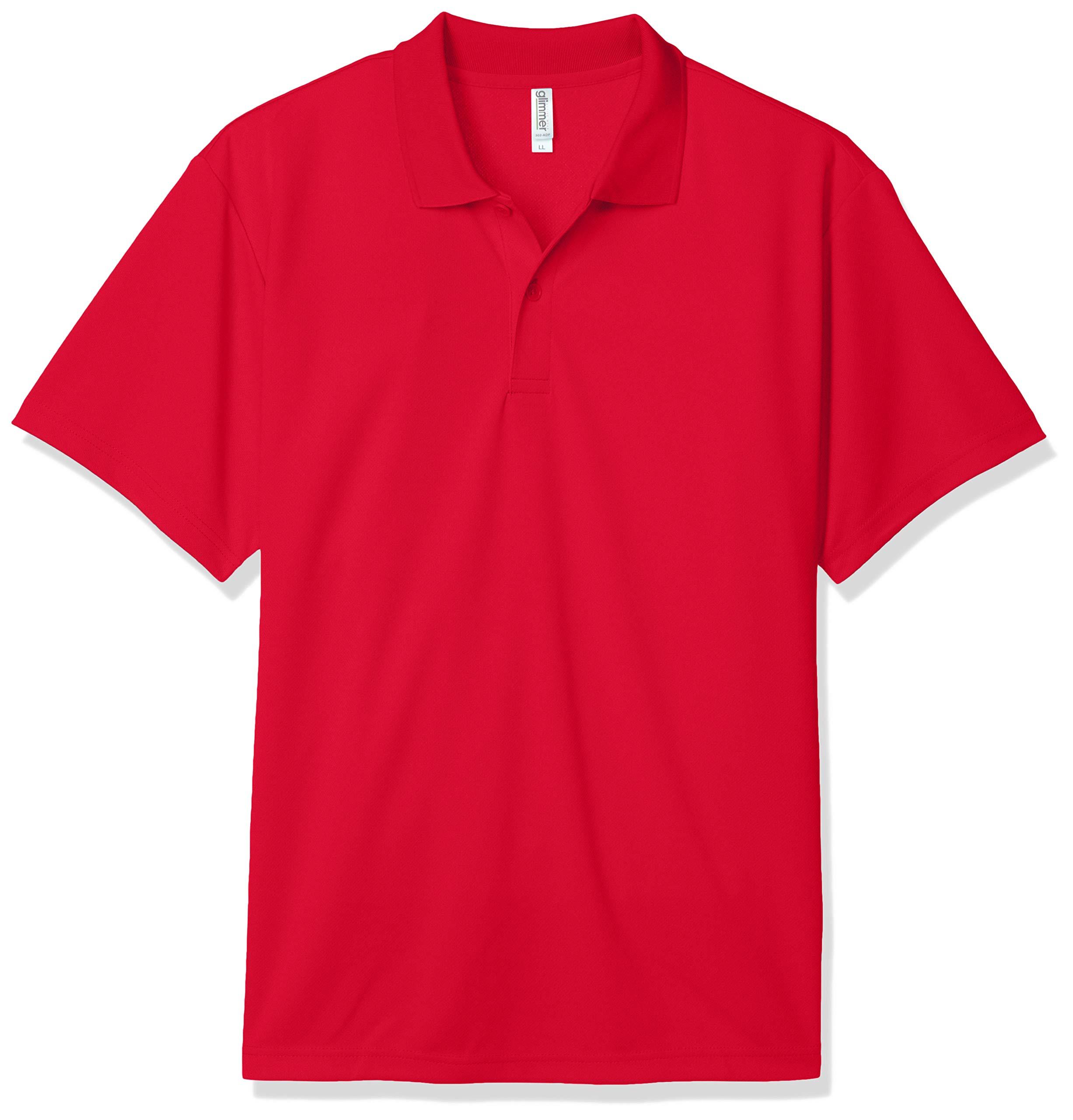 [Glimmer] Short-Sleeve 4.4 oz Dry Polo Shirt [UV Protection] Garnet Red Japan 5L (-)