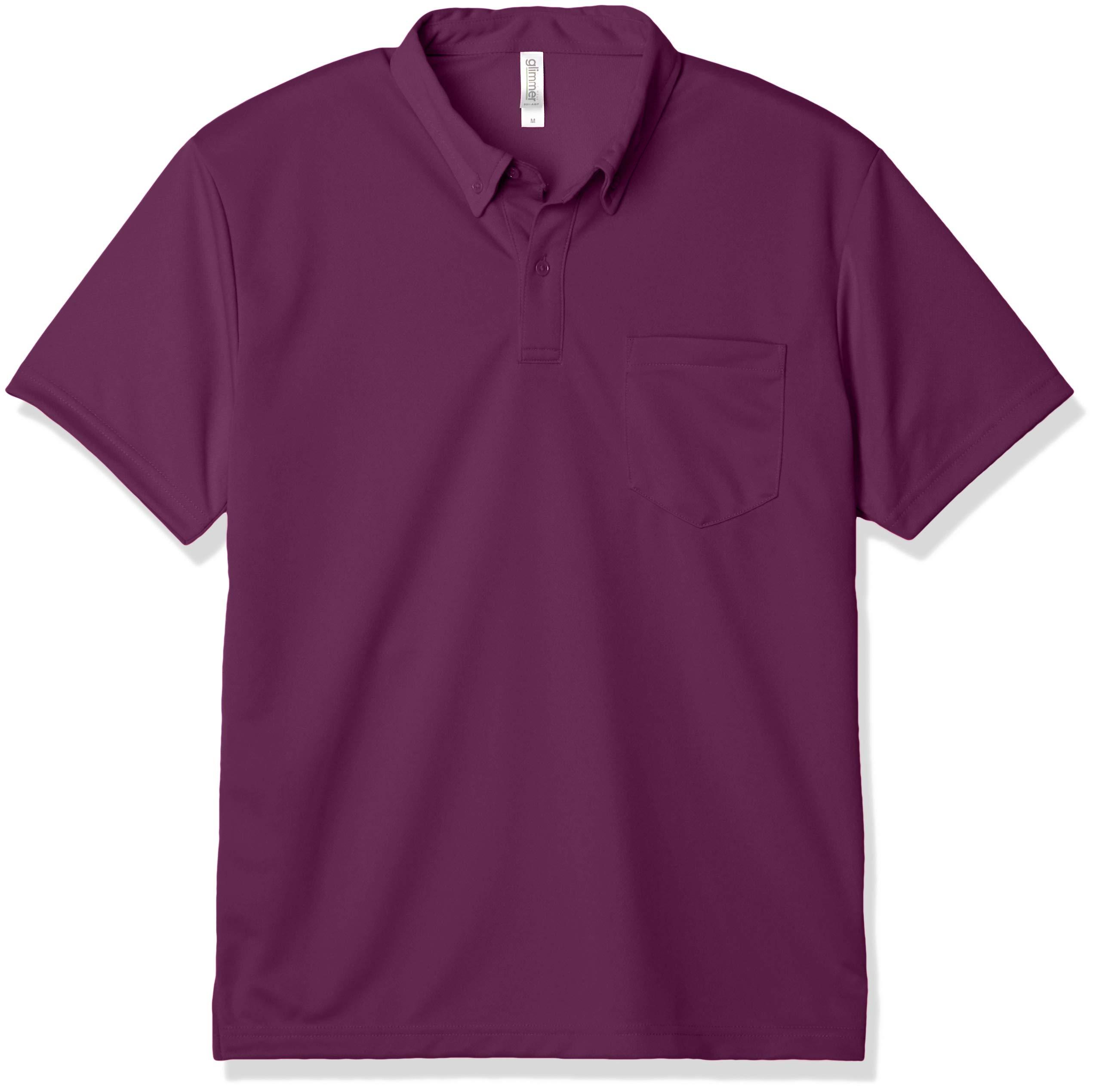 [Glimmer] Short-Sleeve 4.4 oz Dry Button-Down Polo Shirt [With Pocket] Purple Japan SS (-)