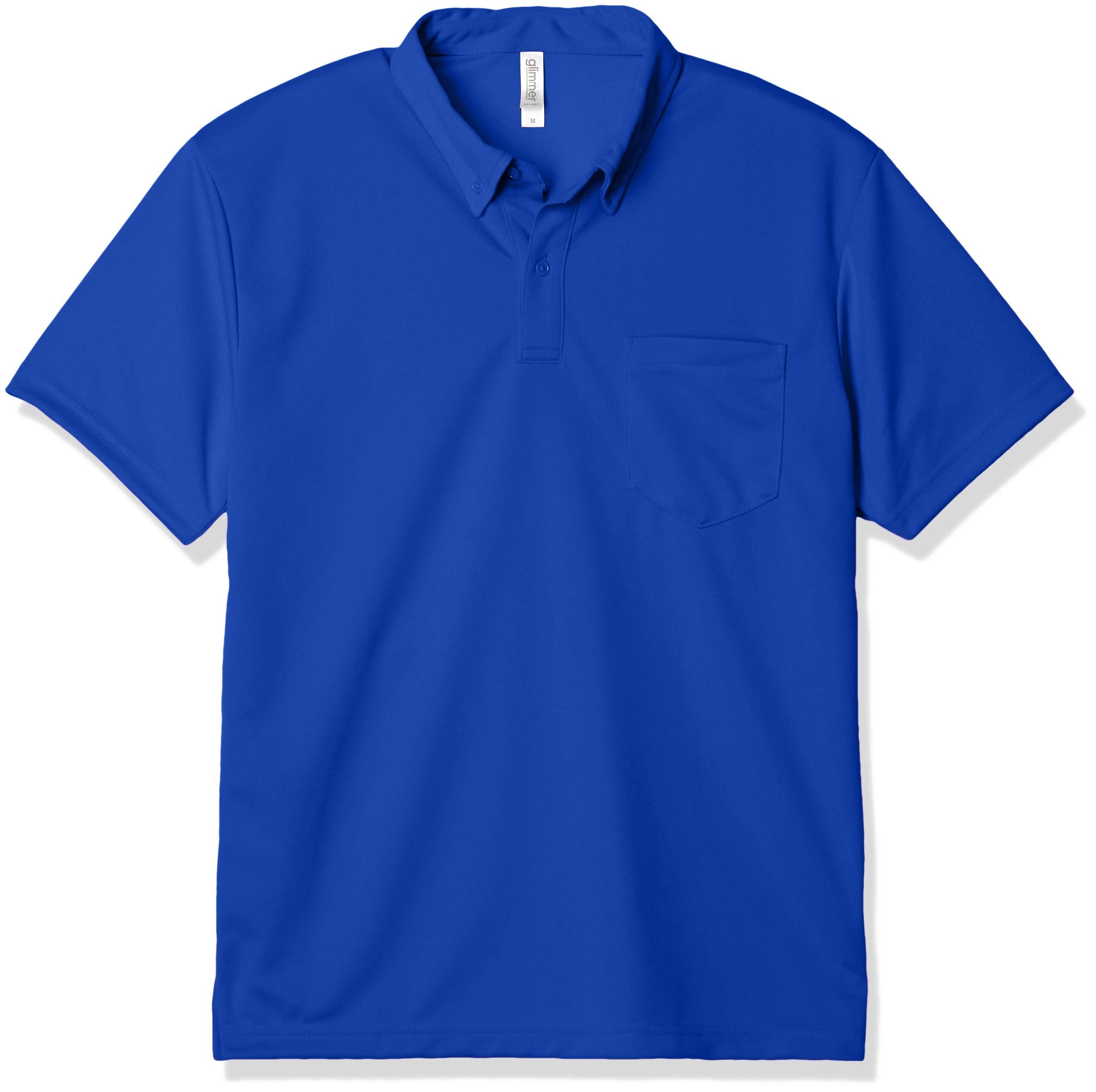 [Glimmer] Short-Sleeve 4.4 oz Dry Button-Down Polo Shirt [With Pocket] Japan Blue Japan M (-)