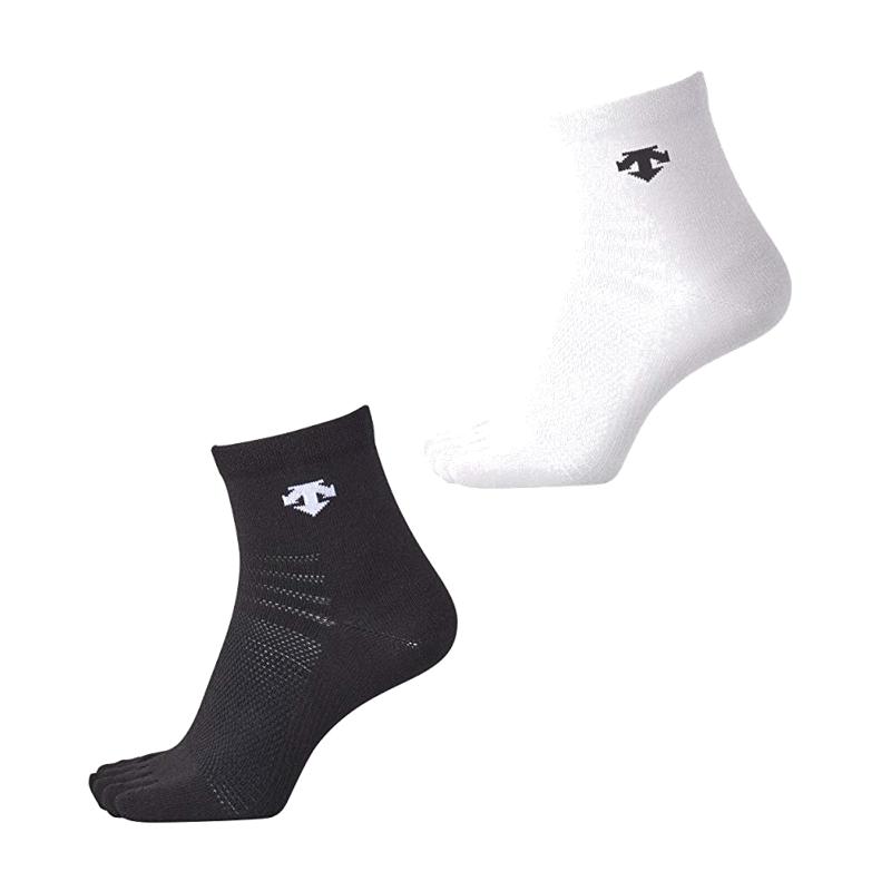 [Descente] Socks Five-Toe Volleyball 3D Structure Arch Support Breathable Men's Women's Unisex Practice WHT 23-25