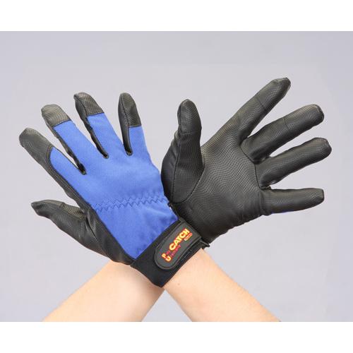 [L] Gloves (Polyurethane / Black/Blue)