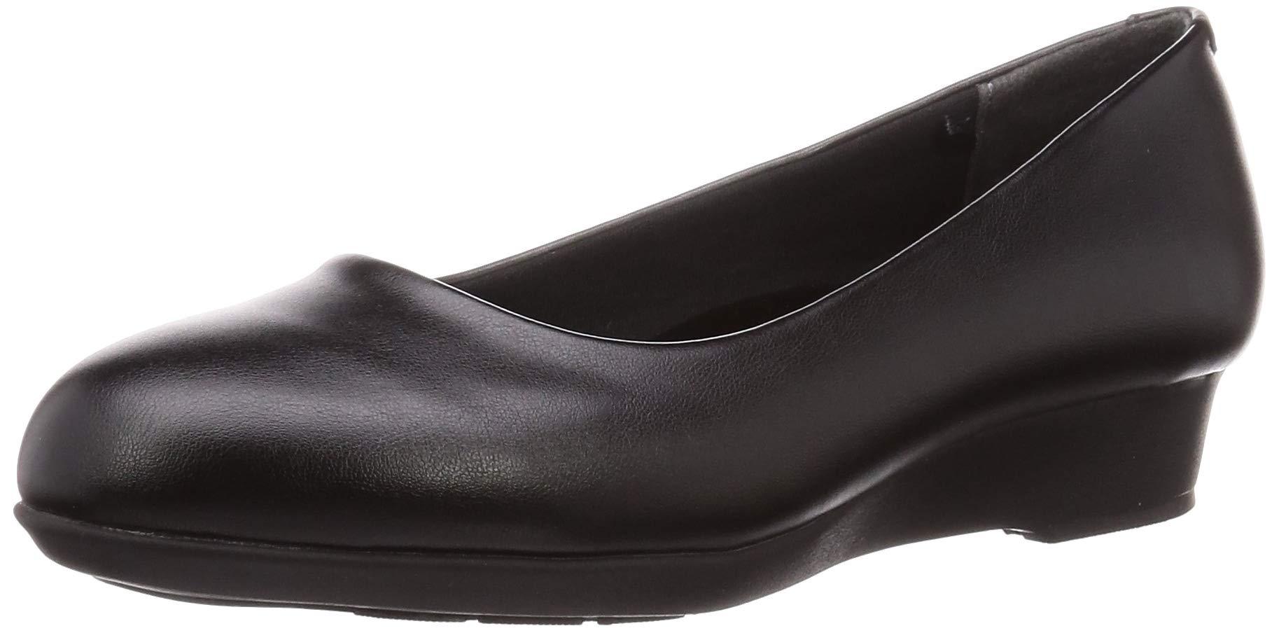 [Lady Worker] Pumps ASICS Trading Wedge Sole Pumps Wide Width 3E Equivalent 3cm Heel LO-17550 Women's Black 24.5 cm 3E