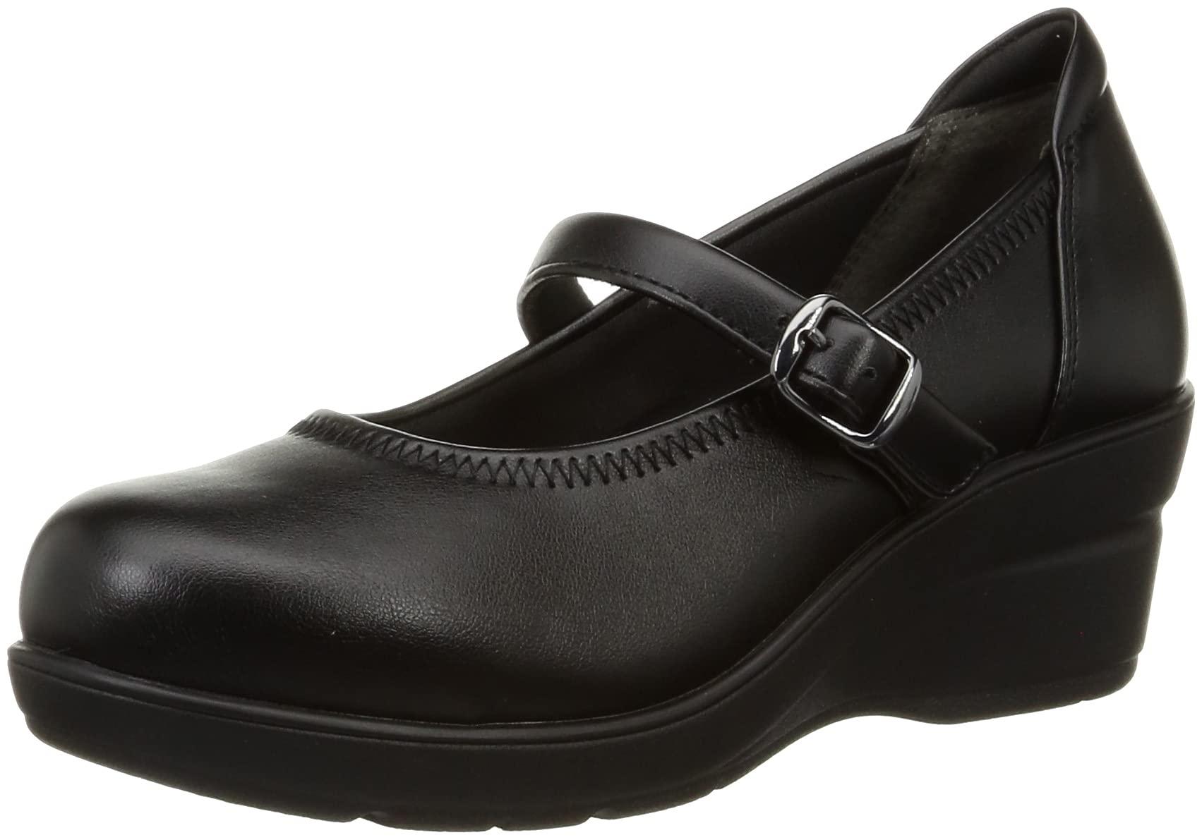 [Lady Worker] Pumps ASICS Trading 3E Equivalent Wedge Sole 5.8cm Heel LO-15360 Women's BLACK (2022 Model) 24.5 cm 3E