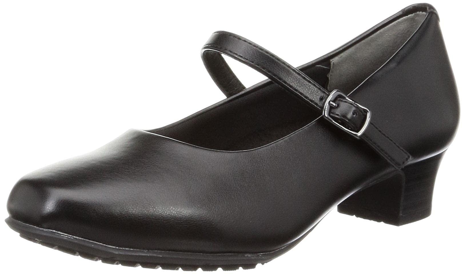 [Lady Worker] Pumps ASICS Trading Co. Wide Fit 3E Equivalent 3.5cm Heel Square Toe Strap Pumps Women's LO-18590 Black 23.5 cm 3E