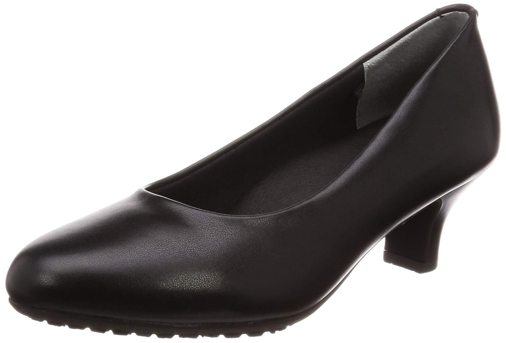 [Lady Worker] ASICS Trading Wide 3E Equivalent 5cm Heel Round Toe Plain Pumps LO-17060 Black 25 cm 3E