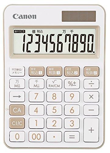 Canon Colorful Calculator LS-105WUC-IV 10-digit Mini Desktop Size Tax Calculation Function Antibacterial Design