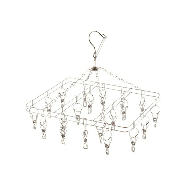 Pearl Metal Laundry Clothes Drying Hanger 20 Clips Square Stainless Steel Metalaria HB-6174