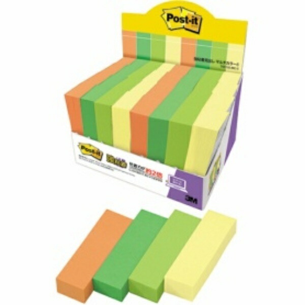 Post-it Notes, Strong Adhesive, Multi-Color 6, 50×15mm, 90 sheets × 32 pads, 7001SS-MC-6 f. Multi-Color 6