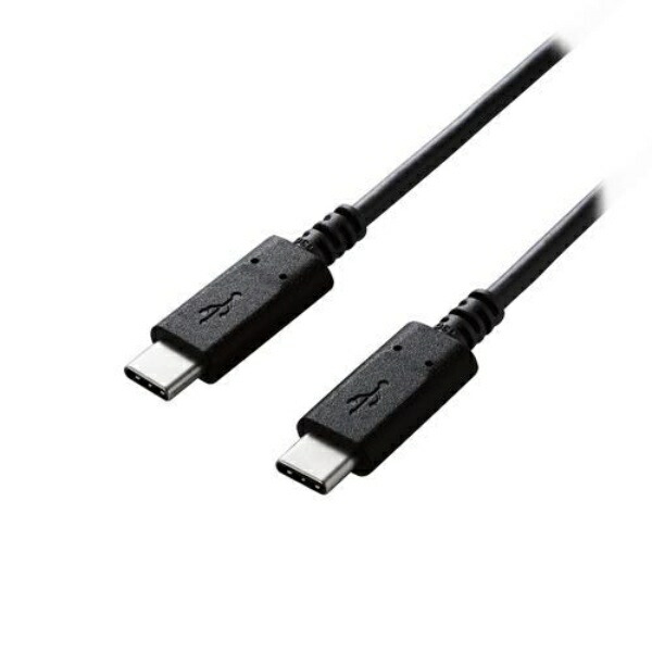 ELECOM USB-C to USB-C Cable USB Power Delivery Compatible 60W 3A Output USB 2.0 Certified 1.0m Black  U2C-CC10NBK2