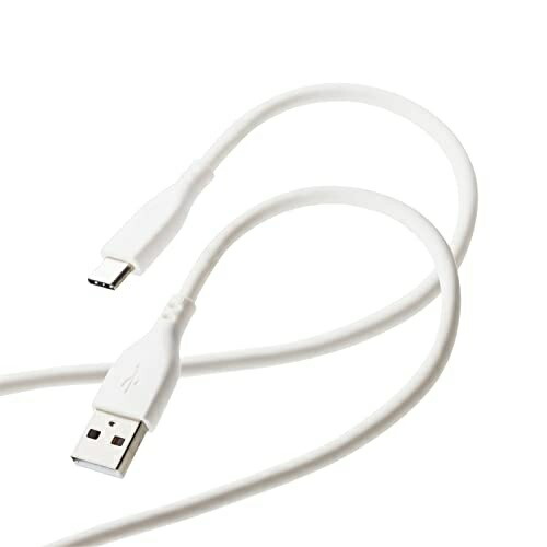 ELECOM USB-A to Type-C Cable Maximum 15W Output Silicone Material Soft and Smooth Touch 1m White MPA-ACSS10WH