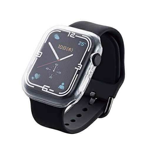 ELECOM Apple Watch Case Cover 45mm [Compatible with Apple Watch Series 8 and 7] Full-Cover Soft Clear Case AW-21AFCUCR