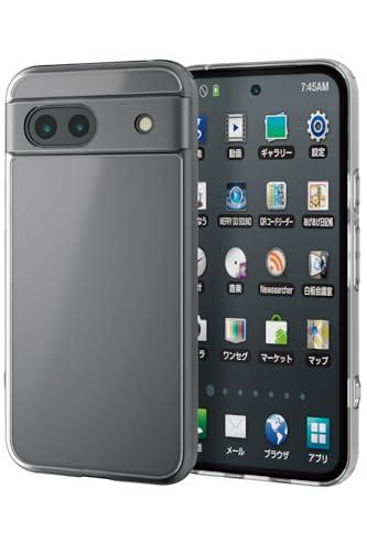 ELECOM Google Pixel 8a Case Cover Semi-Transparent Shock-Resistant Impact-Absorbing Hybrid TPU with Strap Hole Fingerprint-Resistant Air Cushion Camera Protection Wireless Charging Compatible Silky Clear PM-P241HVCKMCR