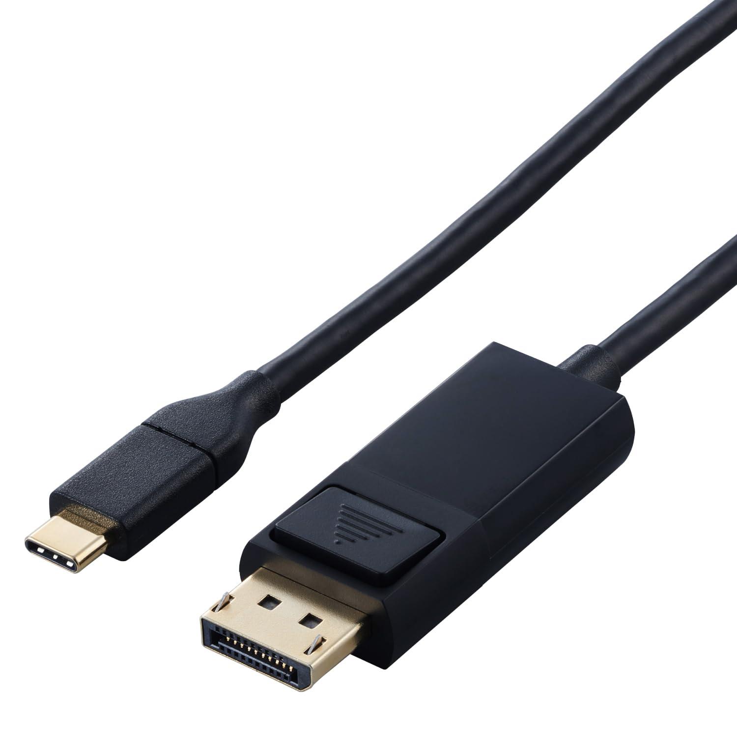 ELECOM USB-C to DisplayPort Adapter Cable 1m Type-C to DisplayPort 4K (3840×2160px)/60Hz Multi-Display Mirroring Black CAC-CDP10BK2