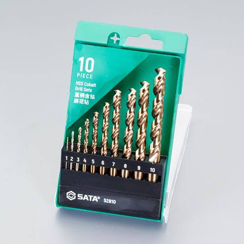 1.0–10.0 mm / 10-piece set straight drill bits (CO-HSS)
