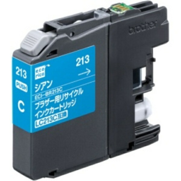 Ecolica Recycled Ink Cartridge Cyan (Dye) [Brother: LC213C Compatible] ECI-BR213C 1 piece