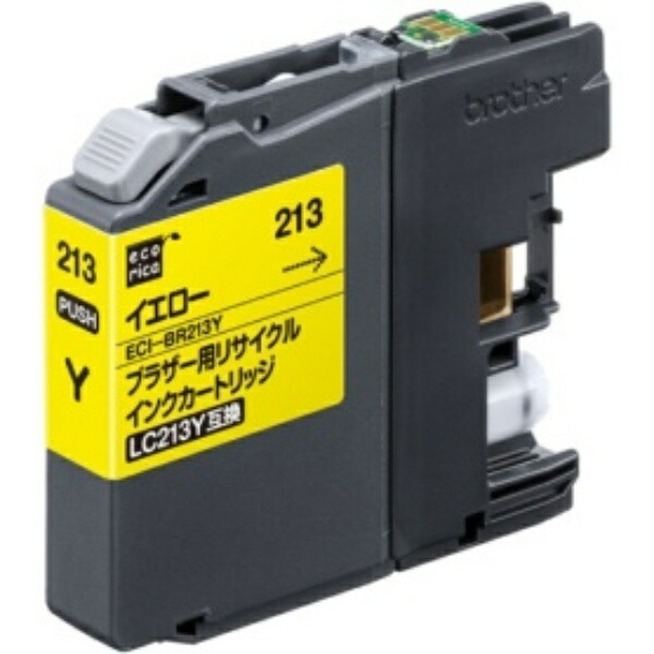 Ecolica Recycled Ink Cartridge Yellow (Dye) [Brother: LC213Y Compatible] ECI-BR213Y 1 piece
