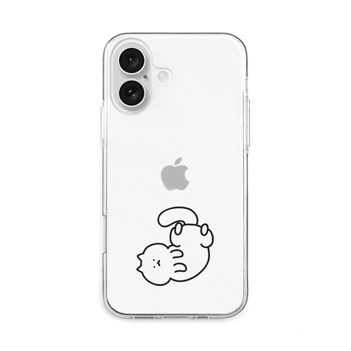 AKAN iPhone 16 Case Soft Clear Case [ Transparent, Anti-Fingerprint TPU, Fade-Resistant UV Print, Dustproof, Wireless Charging ] Cute Popular Character Apple iPhone Case AK27019i16 Kitty is Relaxing