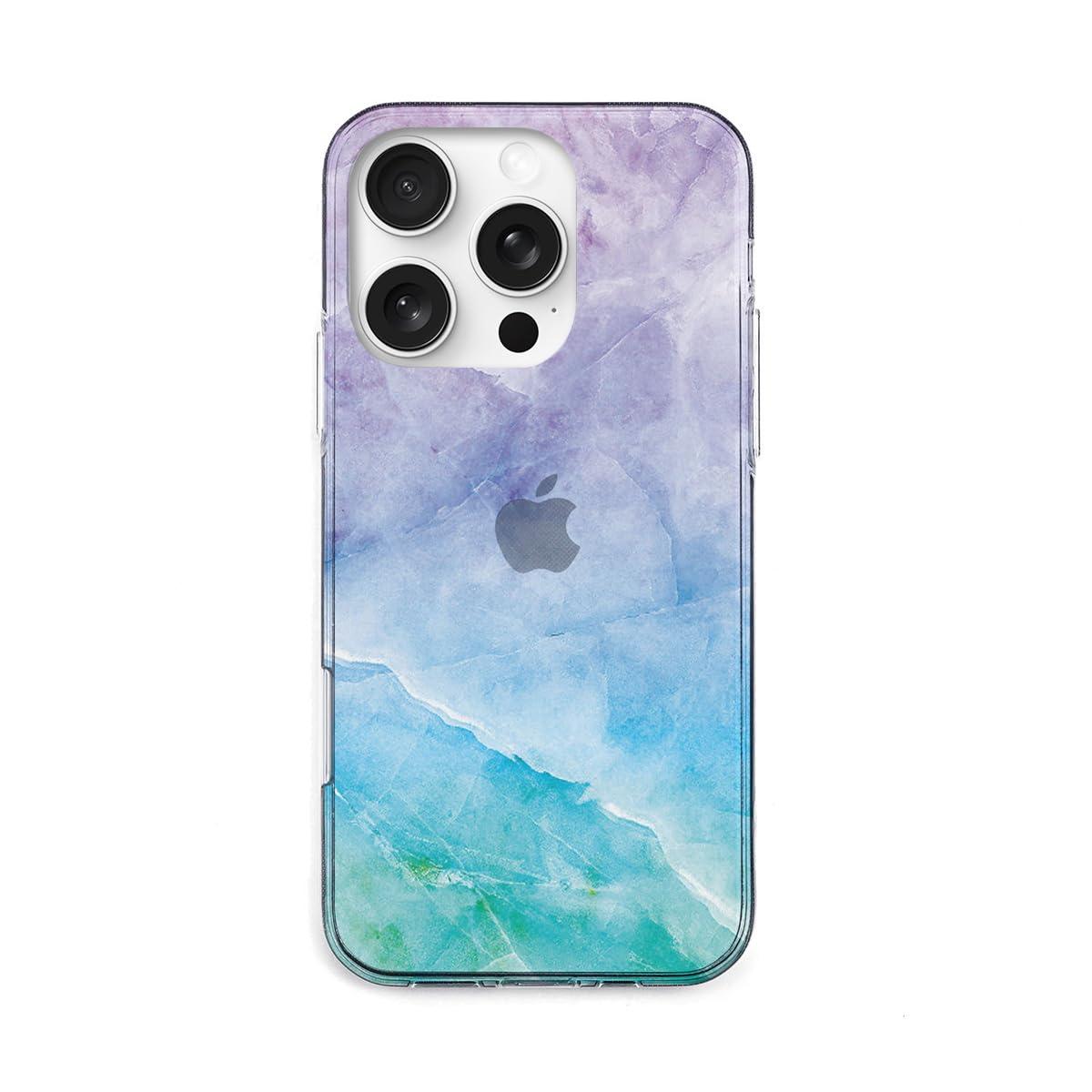 AKAN iPhone 16 Pro Case Soft Clear Case [ Transparent, Anti-Fingerprint TPU, Fade-Resistant UV Print, Dustproof, Wireless Charging ] Cute Popular Character Apple iPhone Case AK27034i16PR Marvelous Marble Blue