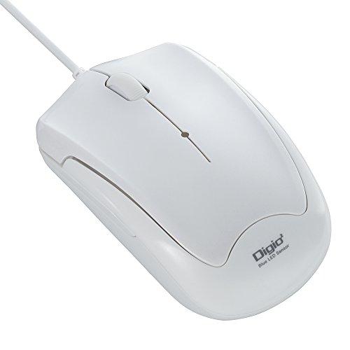 Digio2 Wired 3-Button Blue LED Mouse Silent White 48305