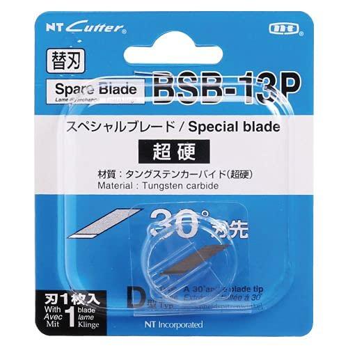 NT Cutter Replacement Blade for Pen-Type Design Knife, Super Hard, 1 Blade, Blade Thickness 0.4mm, Silver BSB-13P