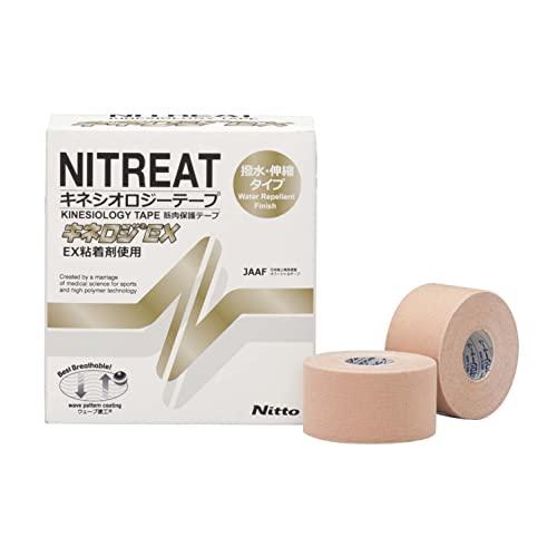 NITOMS NITRITE KINEROGY EX Muscle Protection Tape Multi-Roll Pack Stretchable Resistant to peeling and irritation Sweat-resistant Repositionable Beige Width 37.5mm × Length 5m [8 rolls] NKEX-37