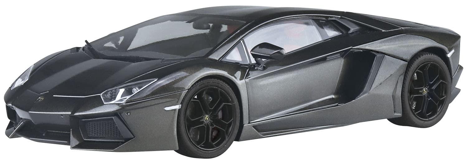 Aoshima Cultural Textbook Co., Ltd. 1/24 Pre-Painted Model Series 2011 Lamborghini Aventador Gun Metallic Pre-Painted Plastic Model Kit 01-B